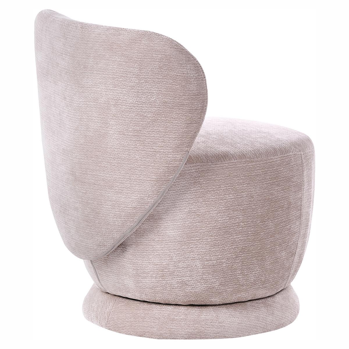 DREHSESSEL Chenillegewebe Beige Blomma - Hellgrün, Holz/Textil (60/72/63cm) - Beliani