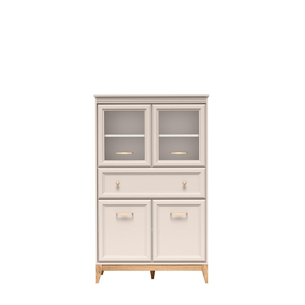 VITRINE CUNEO 150,5 / 92 cm in Kaschmir - Kaschmir, Holzwerkstoff (92/150.5/40.5cm) - MASSENO