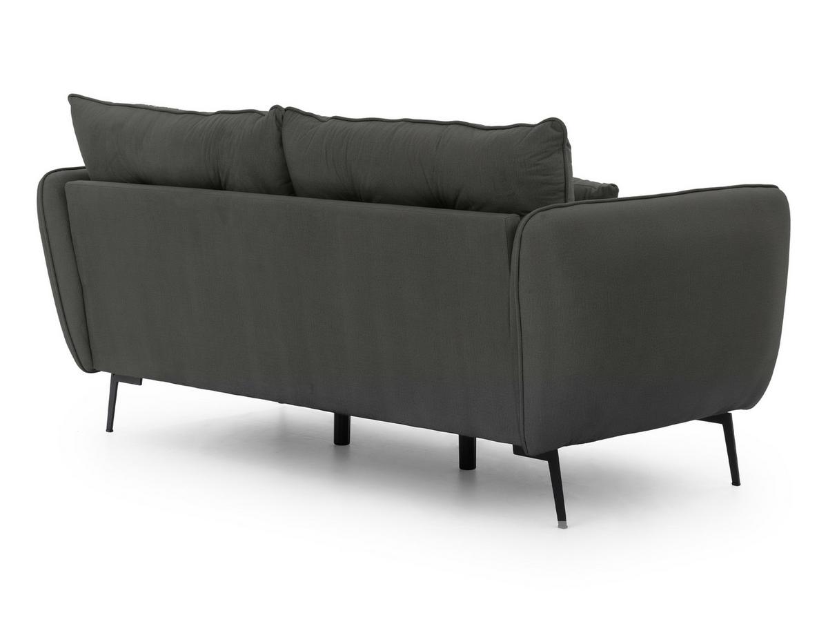 3-SITZER-SOFA Nordloft Dunkelgrau Samt - Dunkelgrau/Schwarz, Holz/Textil (204/86/100cm) - S-Style Möbel