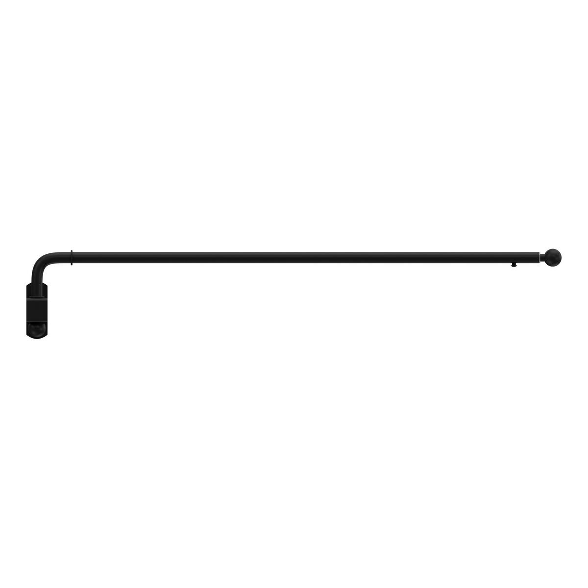 SCHWENKSTANGE / SCHWENKARM-GARDINENSTANGE Cassina 60-100 cm, 13 / 9 mm Ø, Schwarz - Schwarz, Metall (100cm) - INTERDECO