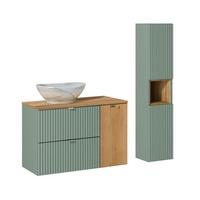 BADMÖBEL 90.4cm Jade 2er-Set Grün - Grün, Holzwerkstoff (90.4/59.5/40cm) - Petits-meubles