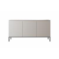 SIDEBOARD Bemmi Beige mit schwarzen Beinen 3-türig 150 cm - Beige/Schwarz, Holzwerkstoff/Metall (150/71.5/35cm) - Selsey