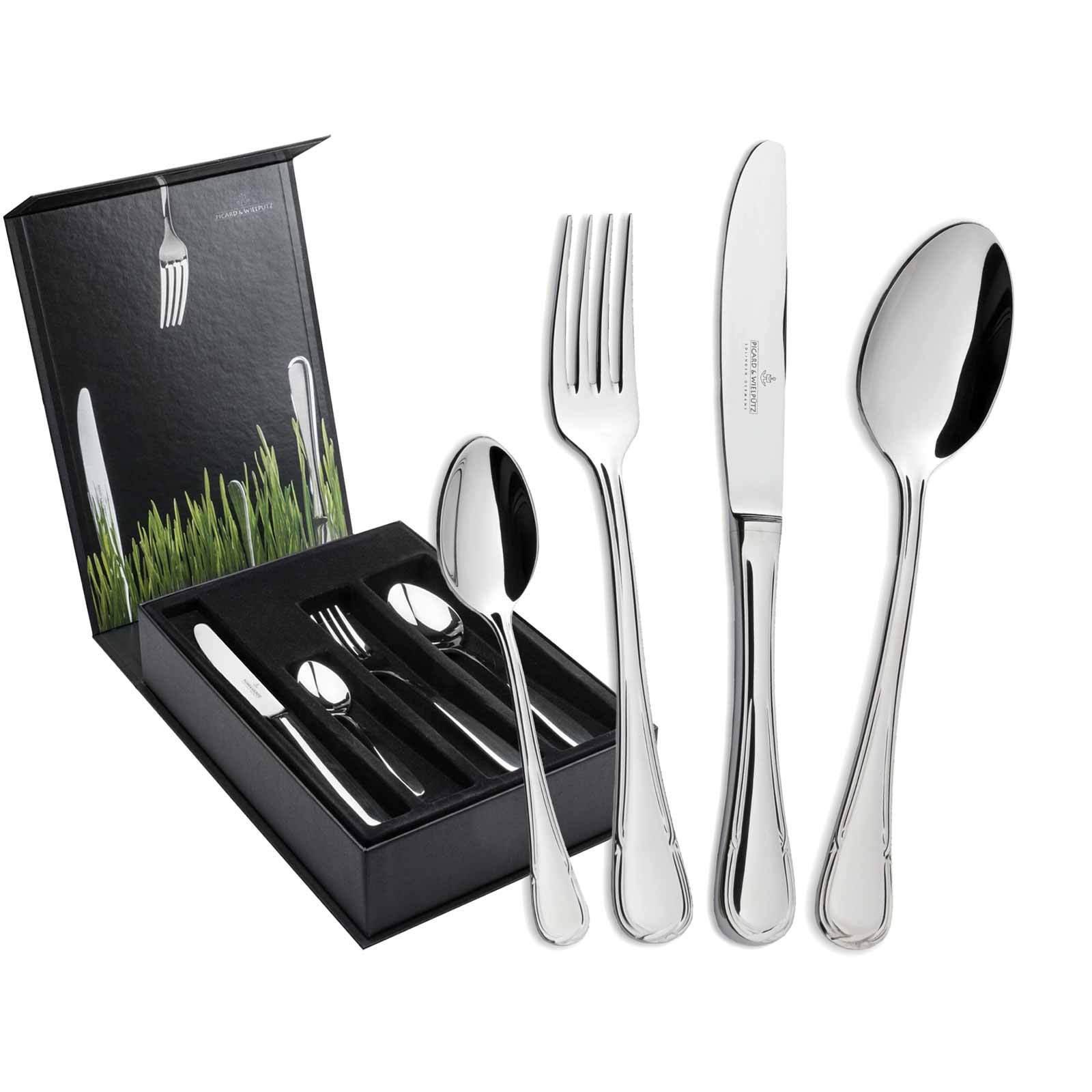 TAFELBESTECK INKL. BESTECKBOX Ligato silber 24-tlg. - Silberfarben, Metall - Picard & Wielpütz