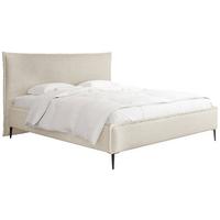 POLSTERBETT Pillow Rise mit Bettkasten, Lattenrost & hohen Metallfüßen in Creme Chenille 200x200 cm - Birkefarben/Creme, Holz/Holzwerkstoff (200/200cm) - WFL GROUP