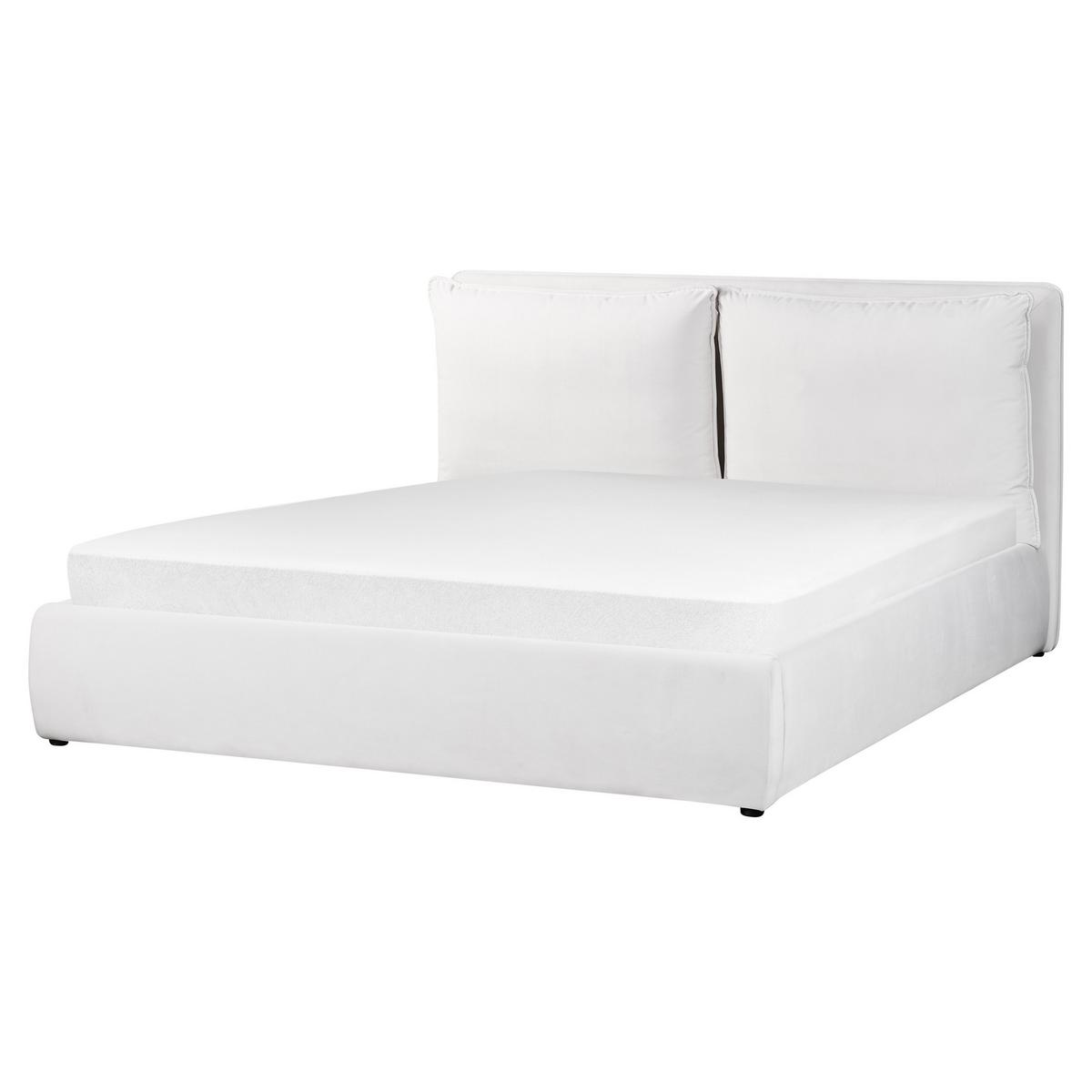 BETT 160/200cm Cremeweiß Bajonna - Creme, Textil (160/200cm) - Beliani