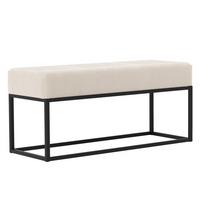 POLSTERBANK STELLA 100 cm Metallgestell, Schwarz / Beige - Beige, Textil/Metall (100/44/30cm) - Idohome