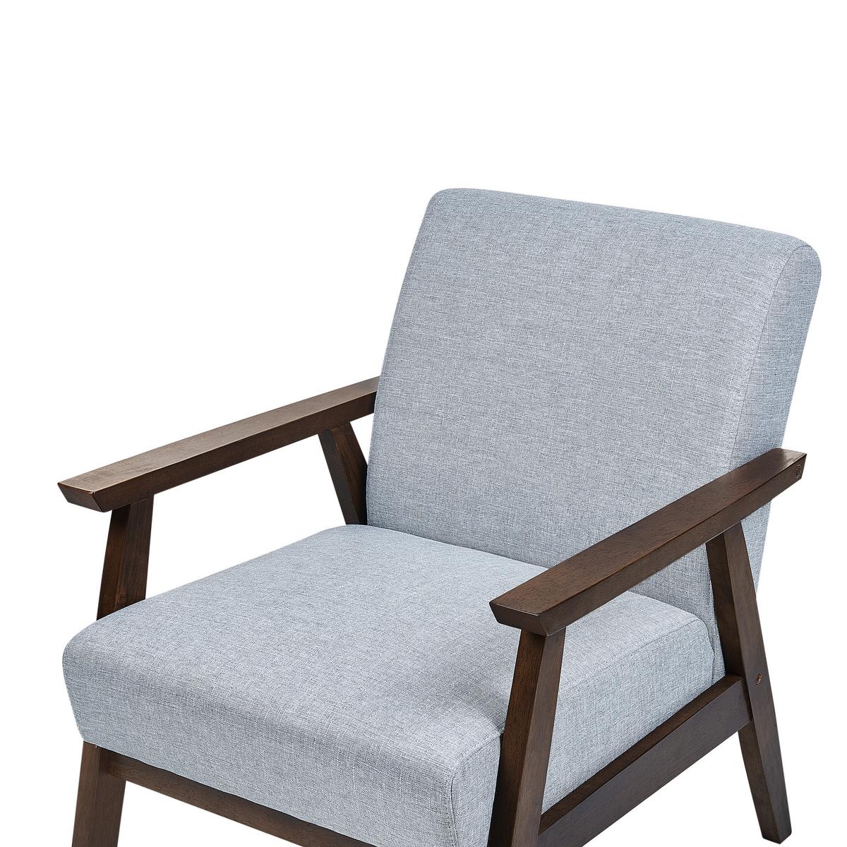 SESSEL Polsterbezug Grau Asnes - Grau, Holz/Textil (62/80/80cm) - Beliani