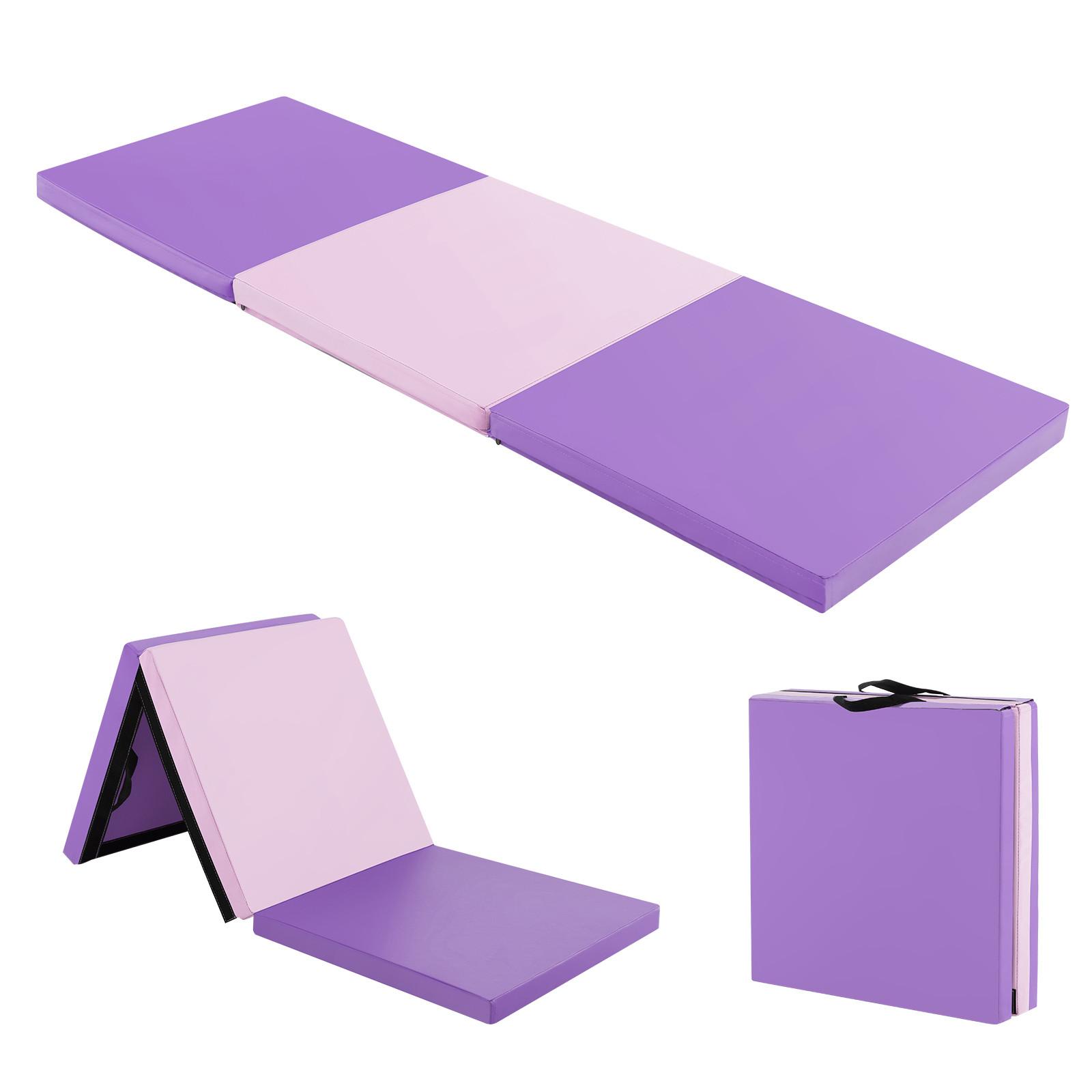 ÜBUNGSMATTE Violett - Flieder, Leder (180/60cm) - COSTWAY
