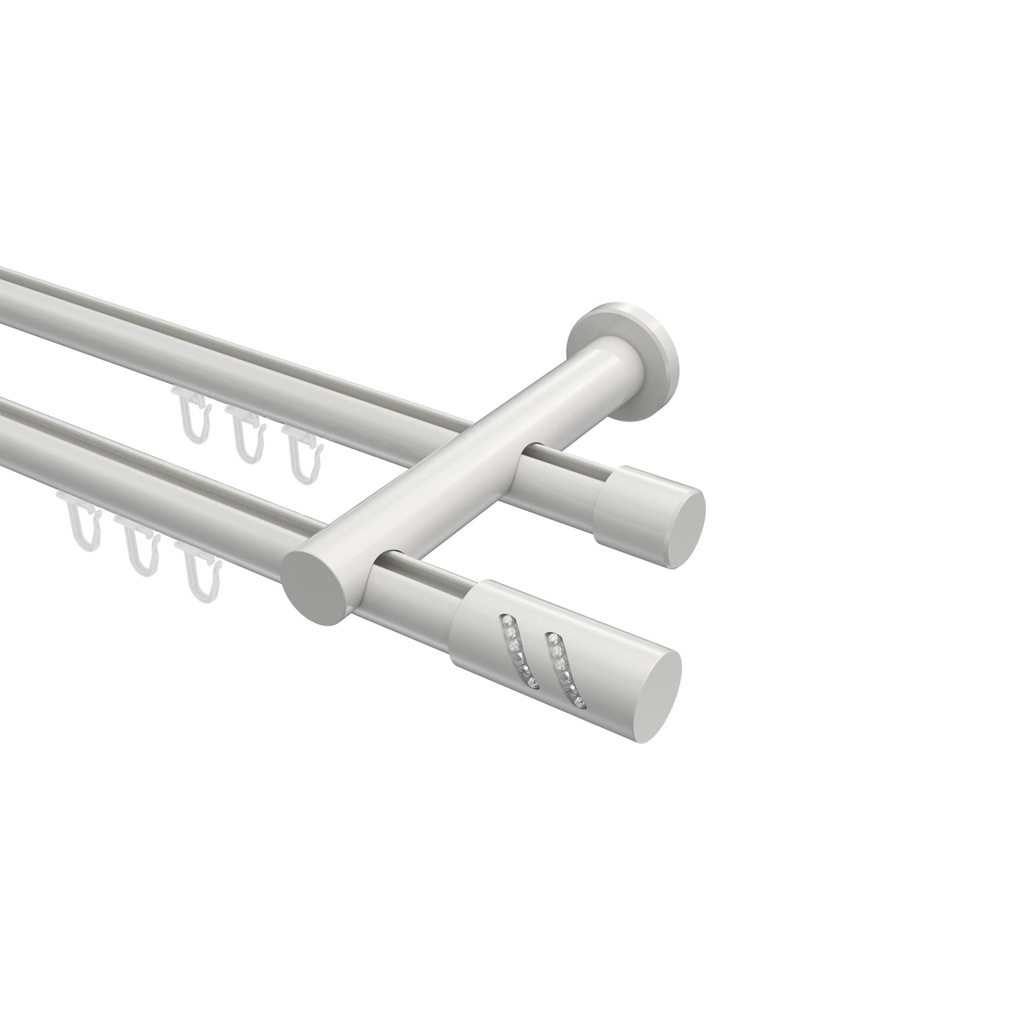 GARDINENSTANGE INNENLAUF Platon Zoena 180 cm, 2-läufig, 20 mm Ø Weiß - Weiß, Metall (180cm) - INTERDECO