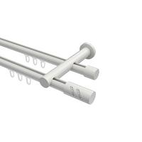 GARDINENSTANGE INNENLAUF Platon Zoena 180 cm, 2-läufig, 20 mm Ø Weiß - Weiß, Metall (180cm) - INTERDECO