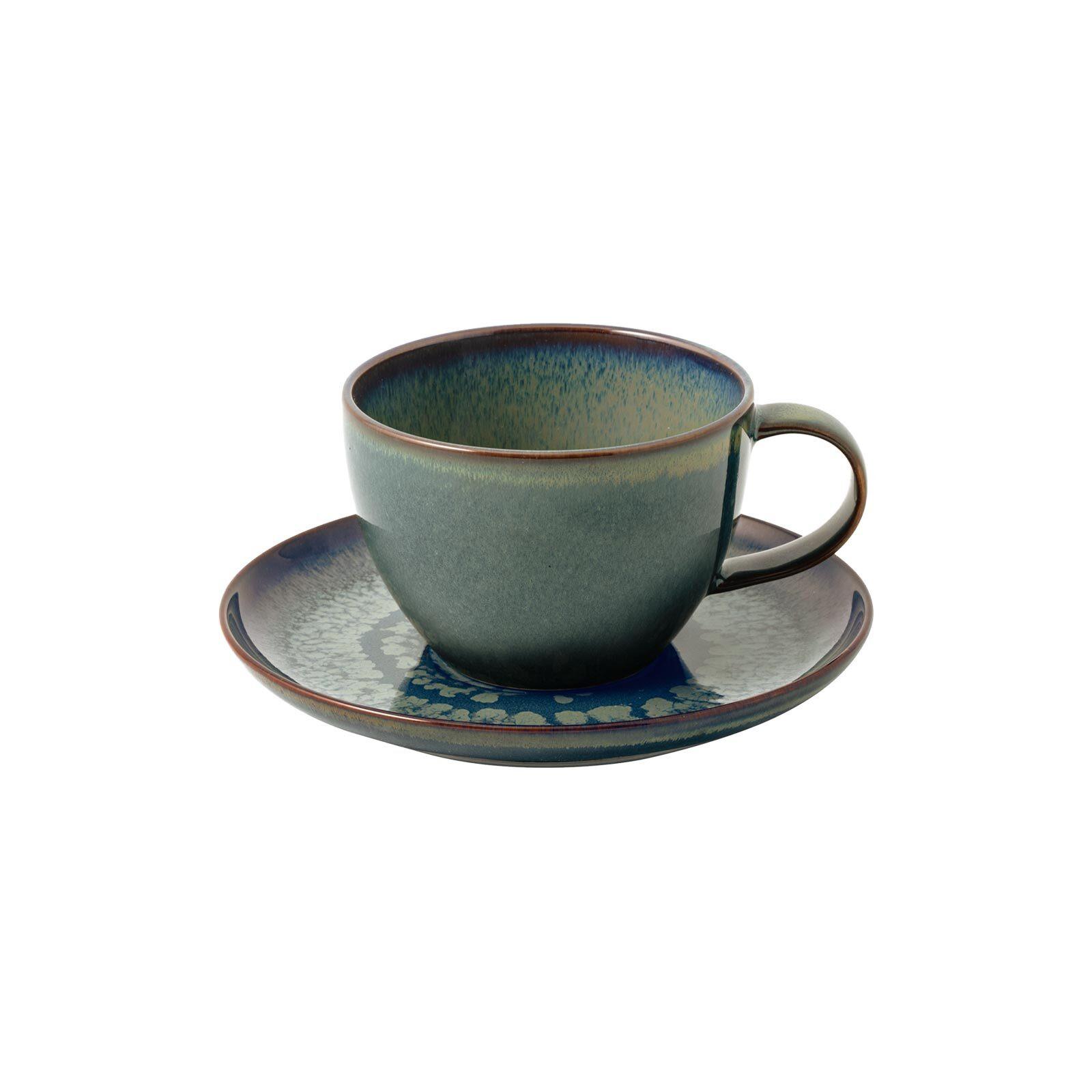 KAFFEETASSE MIT UNTERTASSE Crafted Breeze 170 ml 2-tlg. - Grün, Keramik (14.9/8.4/14.9cm) - like.Villeroy & Boch
