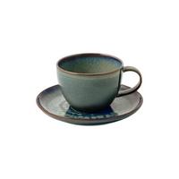 KAFFEETASSE MIT UNTERTASSE Crafted Breeze 170 ml 2-tlg. - Grün, Keramik (14.9/8.4/14.9cm) - like.Villeroy & Boch