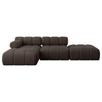 ECKSOFA modulares Sofa Lizur-L1 - 285x160x70 cm Braun Velours - Braun, Holzwerkstoff/Textil (285/160cm) - ALTDECOR