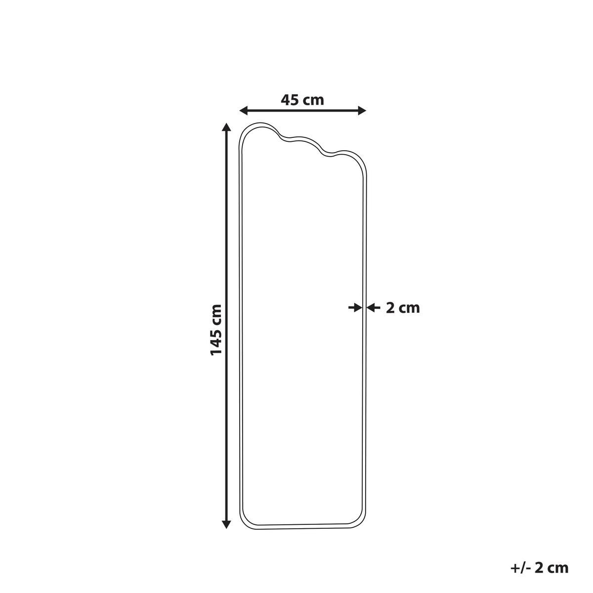 WANDSPIEGEL Metall weiß 45/145 cm Abzac - Weiß, Metall (45/145/3cm) - Beliani