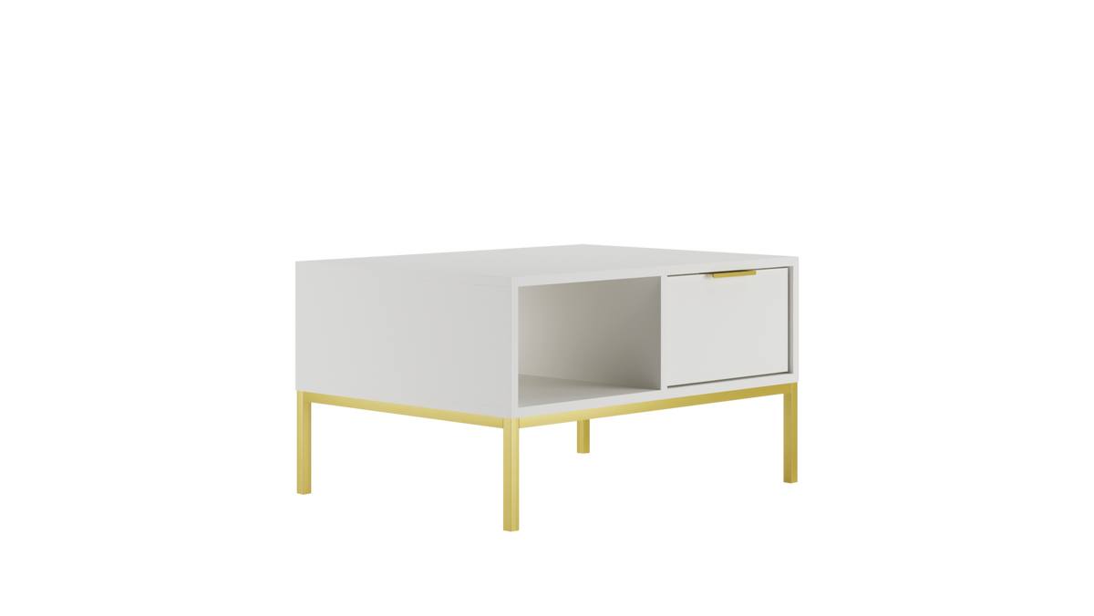 COUCHTISCH Austin 60/45/80 - Goldfarben/Weiß, Holzwerkstoff (80/60/45cm) - RAUMHIRSCH FURNITURE