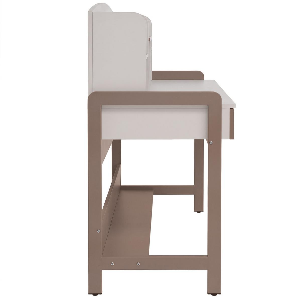 SCHREIBTISCH Boreo mit 2 Schubladen und Aufsatz mit 3 Regalboden, 120 cm, Kaschmir+Hellbraun - Kaschmir/Hellbraun, Holzwerkstoff/Metall (55/120/114cm) - Beautysofa