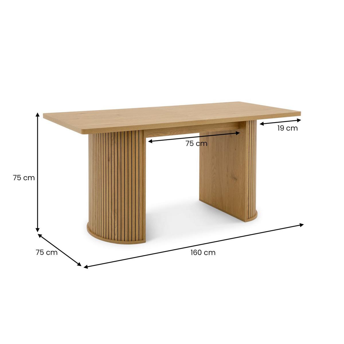 ESSTISCH GUARDA - Wildeiche, Holzwerkstoff (75/160/75cm) - IDIMEX
