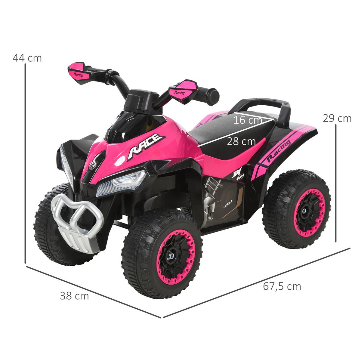 RUTSCHAUTO Kinder Tretauto Kinderauto mit Füßen rutschen Licht Musik Rosa - Rosa, Metall (67/5/38cm) - HOMCOM