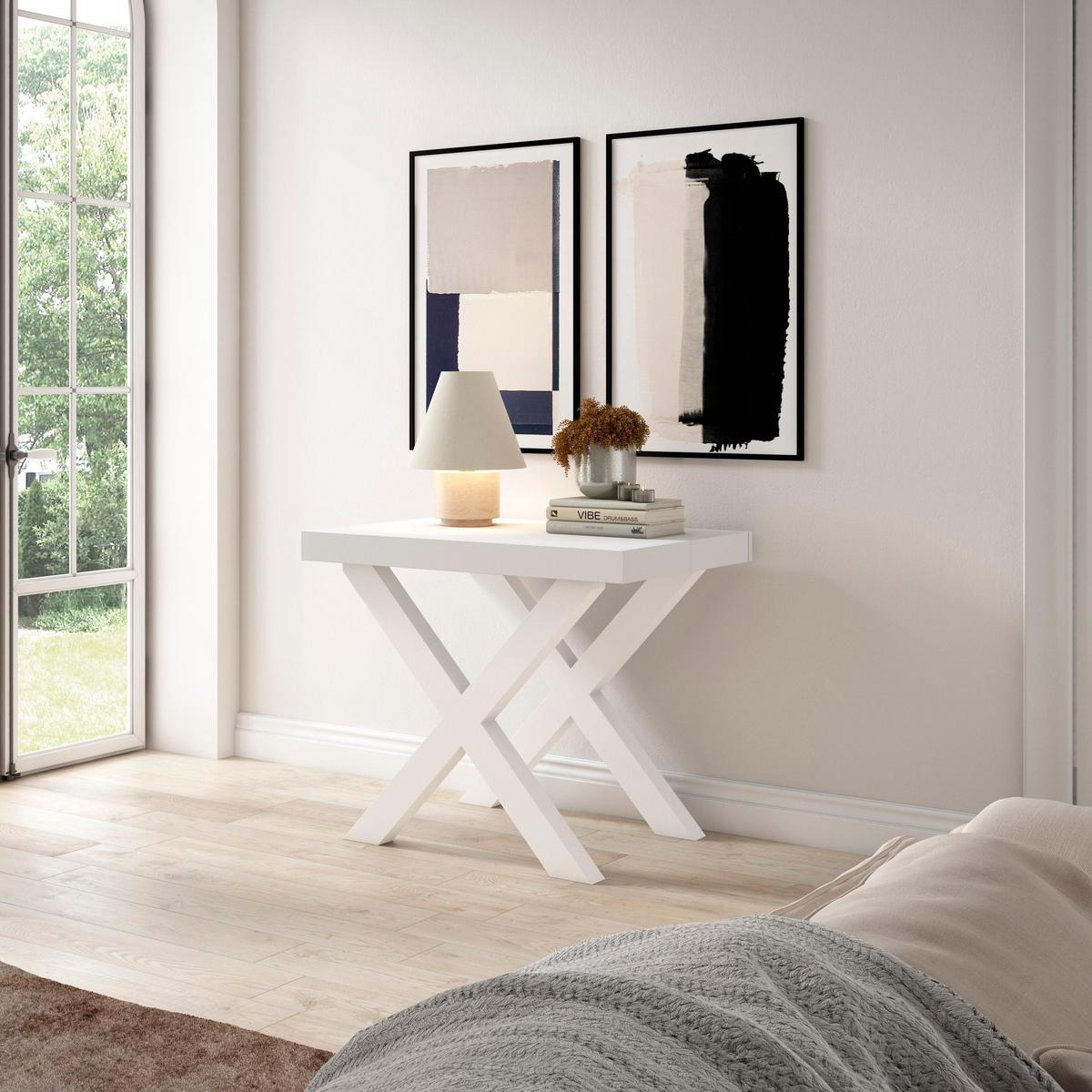 ESSTISCH ausziehbar 58 bis 302cm, für 14 Gäste, weiß, 58/90/73cm - Weiß, Holzwerkstoff (90/302/73cm) - Skraut Home