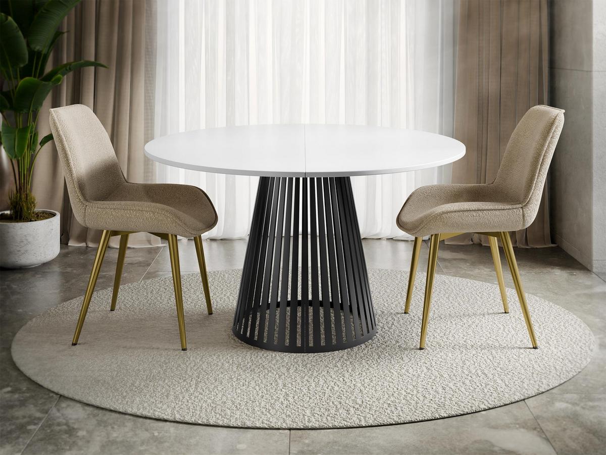 ESSTISCH ausziehbar Cone 100 - Schwarz/Weiß, Holzwerkstoff/Metall (100/100/76cm) - MIRJAN24