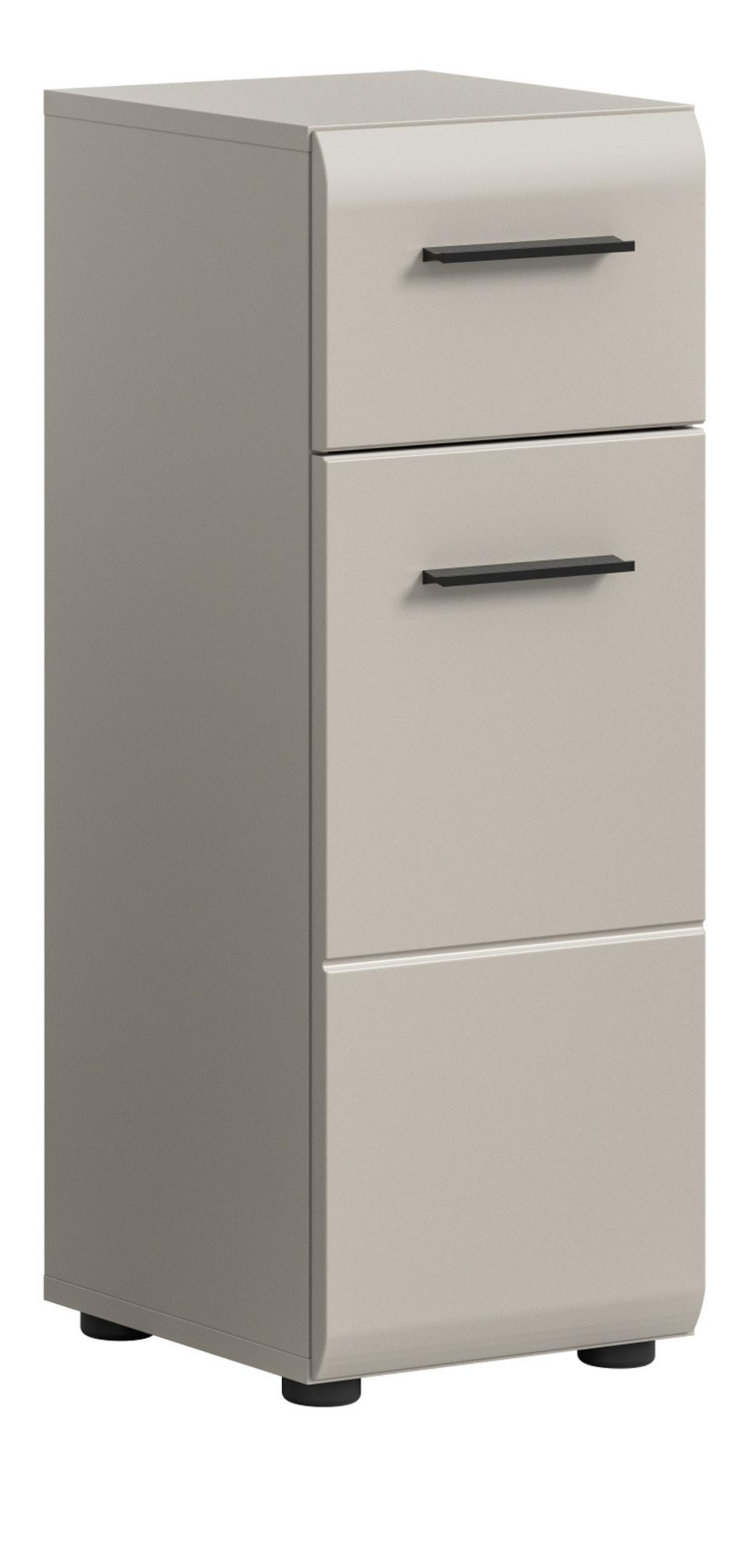 BADKOMMODE Kaschmir 30 x 80 cm, Badschrank mit Vollauszug-Schubkasten - Kaschmir/Schwarz, Holzwerkstoff/Kunststoff (30/80/30cm) - Inn.Furn