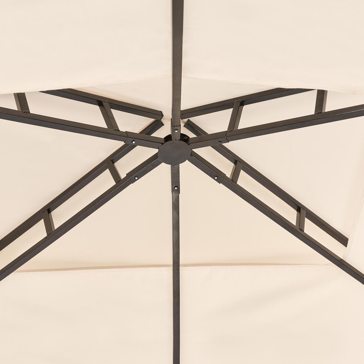 PAVILLON Stahl beige 240/148 cm Naro - Beige/Schwarz, Metall (240/245/148cm) - Beliani