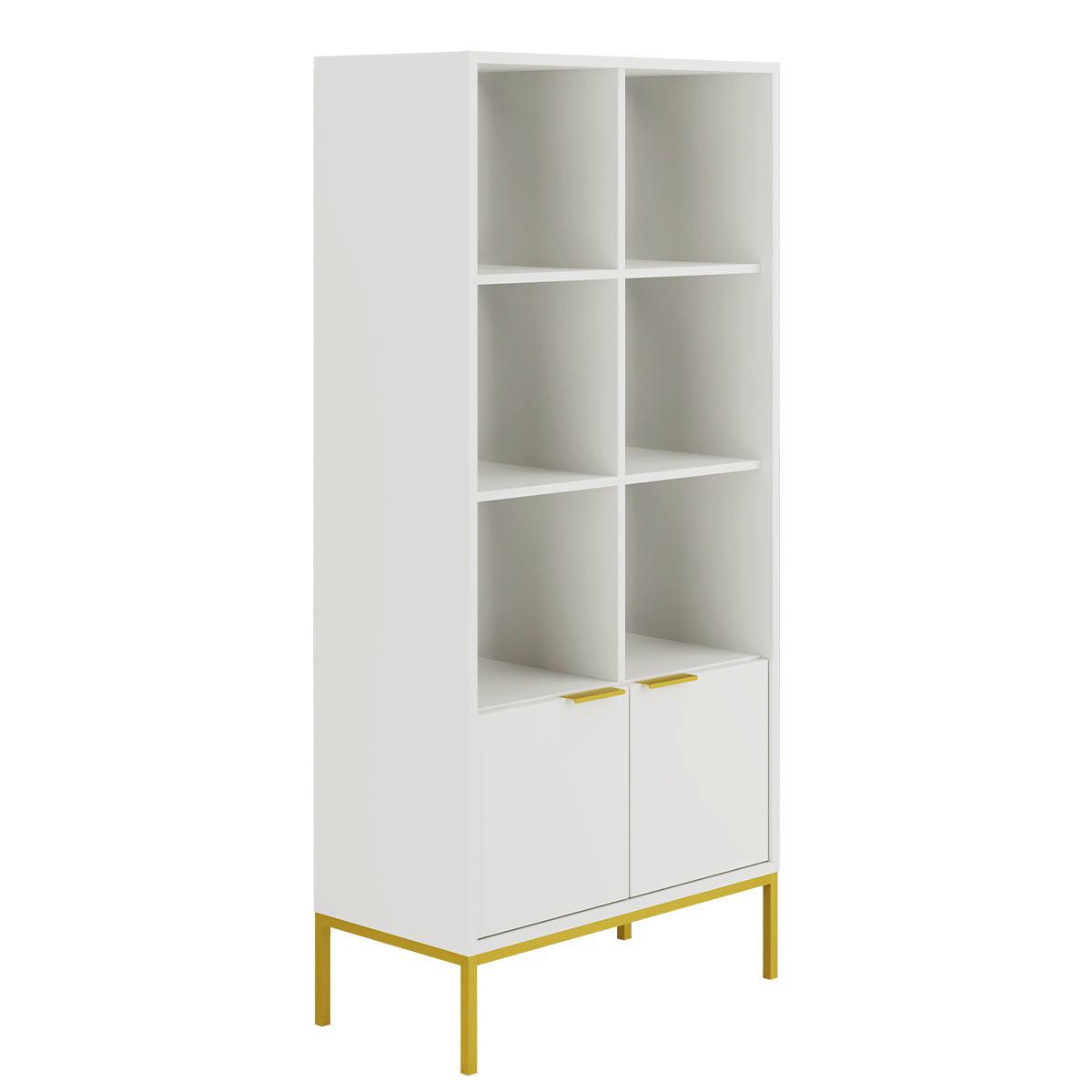 BÜCHERREGAL Seattle Weiß - Goldfarben/Weiß, Holzwerkstoff (80/171.3/40cm) - Petits-meubles