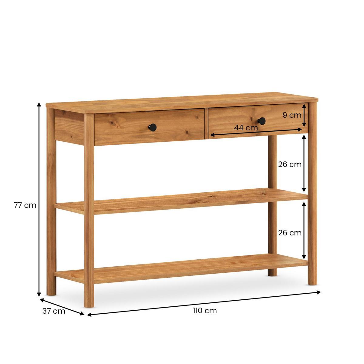 KONSOLENTISCH APOANA - Eichefarben, Holz (36/110/78cm) - IDIMEX