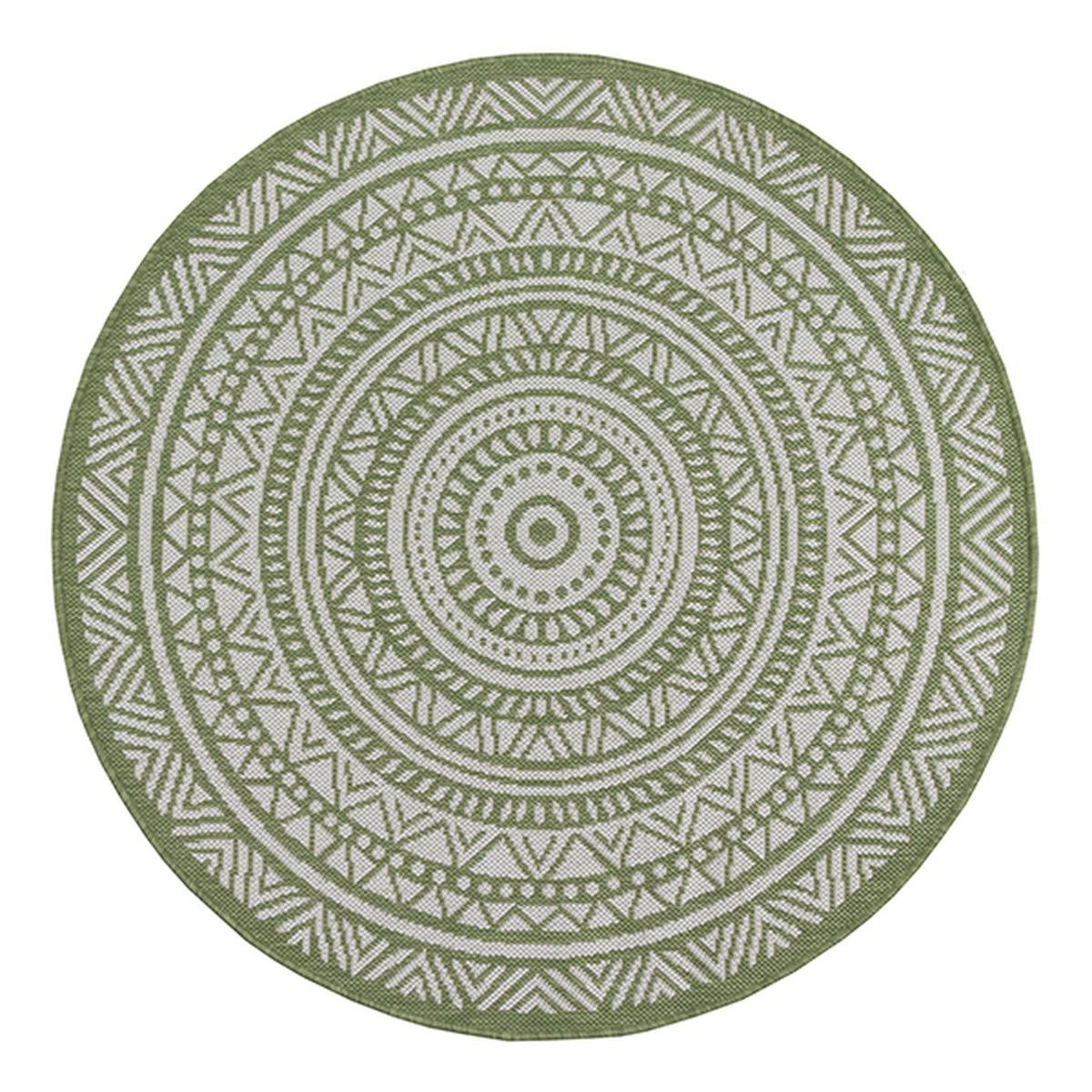 RUNDTEPPICH Orientalisch BORNO Polypropylen Grün 160 x 160 cm - Grün, Textil (160/160cm) - KADIMA DESIGN