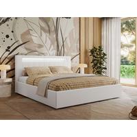POLSTERBETT GOLD 5 CLASSIC 160/200 - Weiß Kunstleder - Schaum-Matratze - Weiß, Textil (160/200cm) - MKS