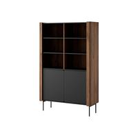 STANDREGAL Wrap R105 - Nussbaumfarben/Schwarz, Holzwerkstoff/Metall (105/167/40cm) - MIRJAN24