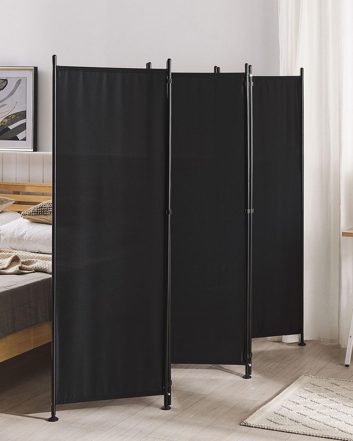 RAUMTEILER 5-teilig Schwarz 270/170 cm Narni - Schwarz, Textil (267/170/2cm) - Beliani