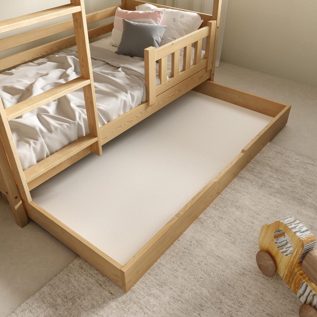 ETAGENBETT ELENA mit Bettkasten 80x160 cm Kieferfarben - Kieferfarben, Holz (80/160cm) - MASSENO