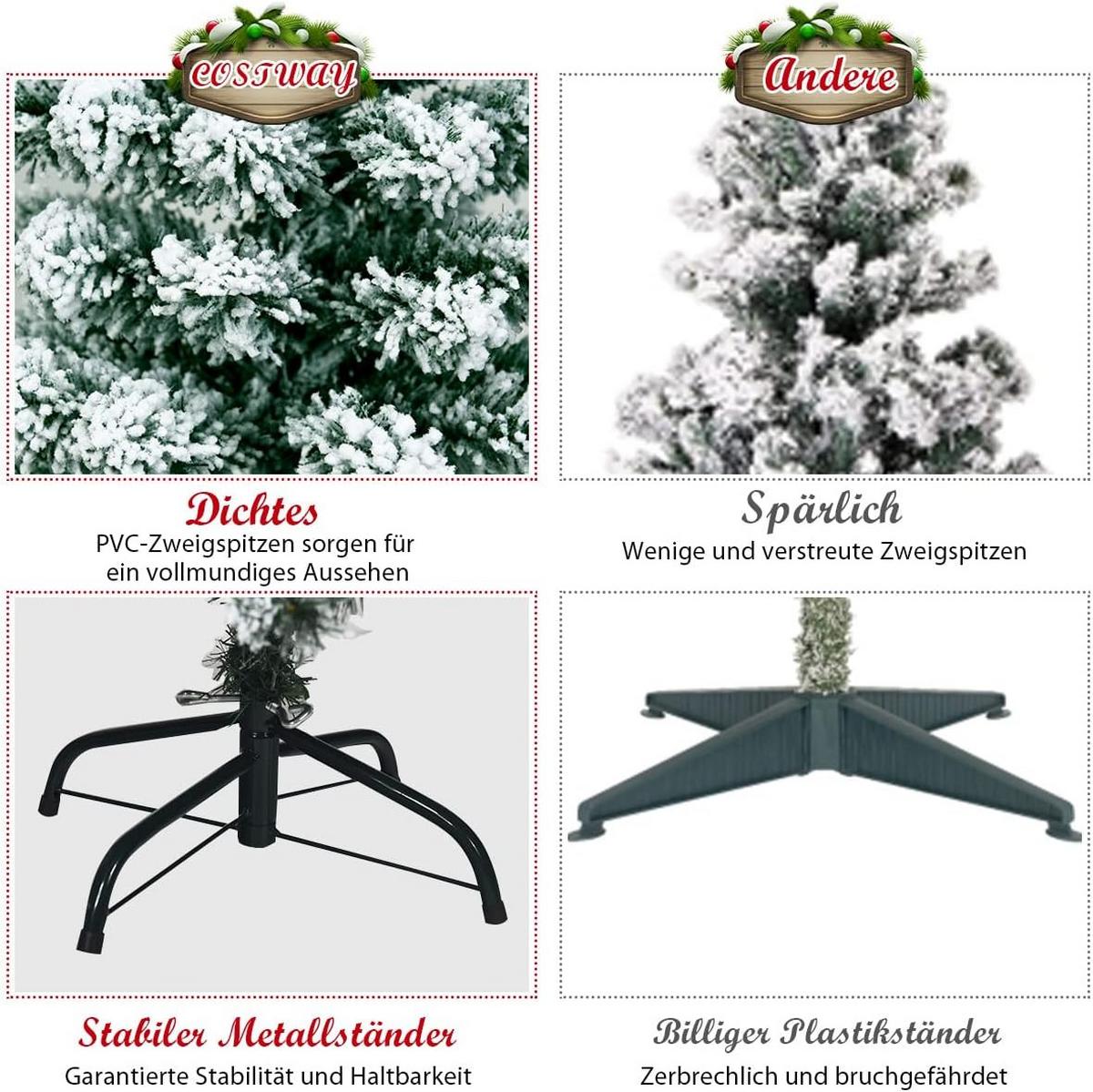 WEIHNACHTSBAUM Grün - Grün, Kunststoff (135cm) - COSTWAY