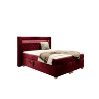 BOXSPRINGBETT Bett Elektrisch Armando - Rot, Holzwerkstoff/Textil (140/200cm) - Fun Möbel