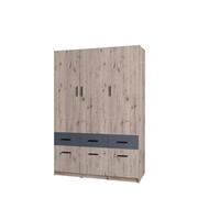 DREHTÜRENSCHRANK LUGERN 136/197,6/53,6cm 3-türig Eiche Wellington - Eichefarben, Holzwerkstoff (136/197.6/53.6cm) - MASSENO