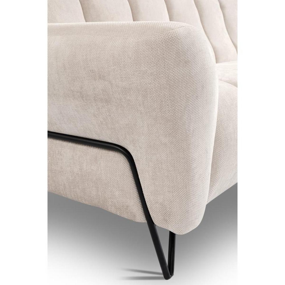 SITZGARNITUR Volare Sofas+Sessel, ohne Schlaffunktion, Hellbeige - Beige/Schwarz, Textil/Metall (220/83/98cm) - Beautysofa