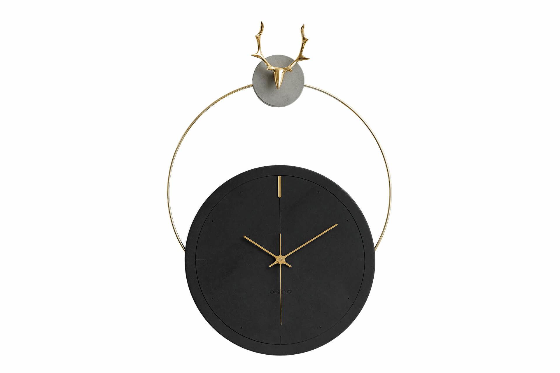 WANDUHR Design Schwarz 45/65 cm - Schwarz, Holzwerkstoff/Metall (45/65/2cm) - ONZENO