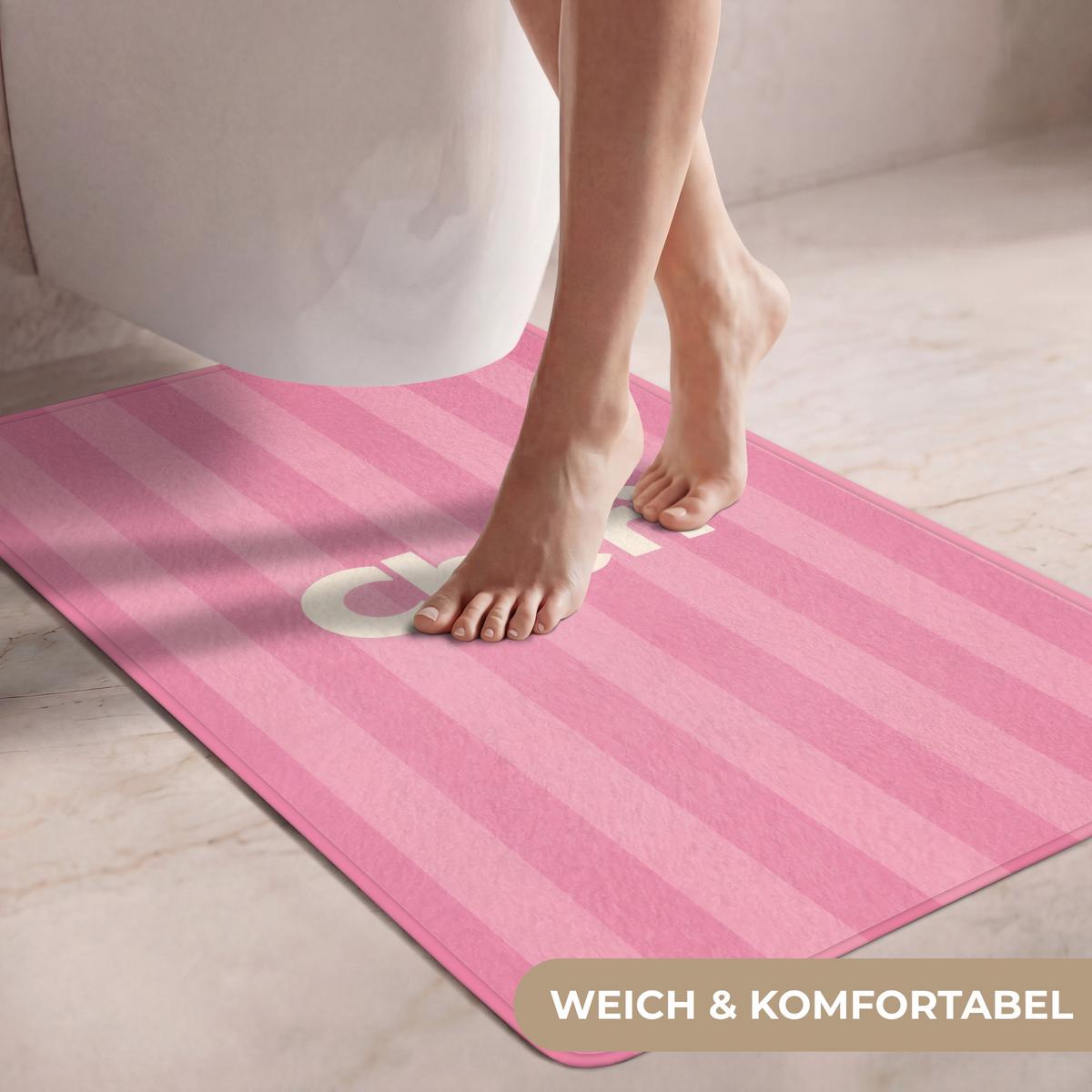 WC-VORLEGER Gestreift - Rosa - Chéri Toilettenvorleger 60x90 cm - Pink, Textil (60/1cm) - OnlyWow
