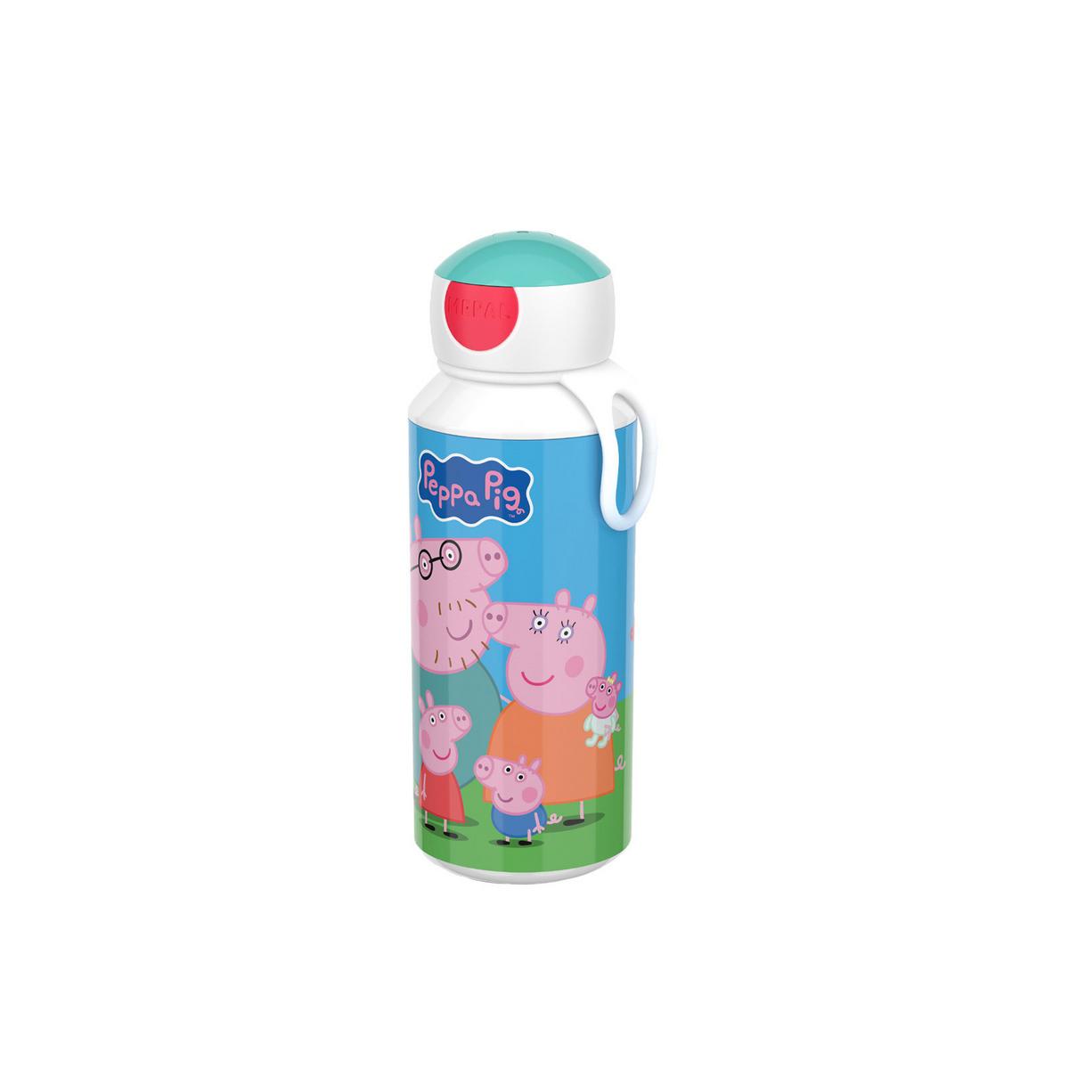 POP-UP TRINKFLASCHE Campus (2025) Peppa Pig 400 ml - Multicolor/Weiß, Kunststoff (0.4L) - Mepal