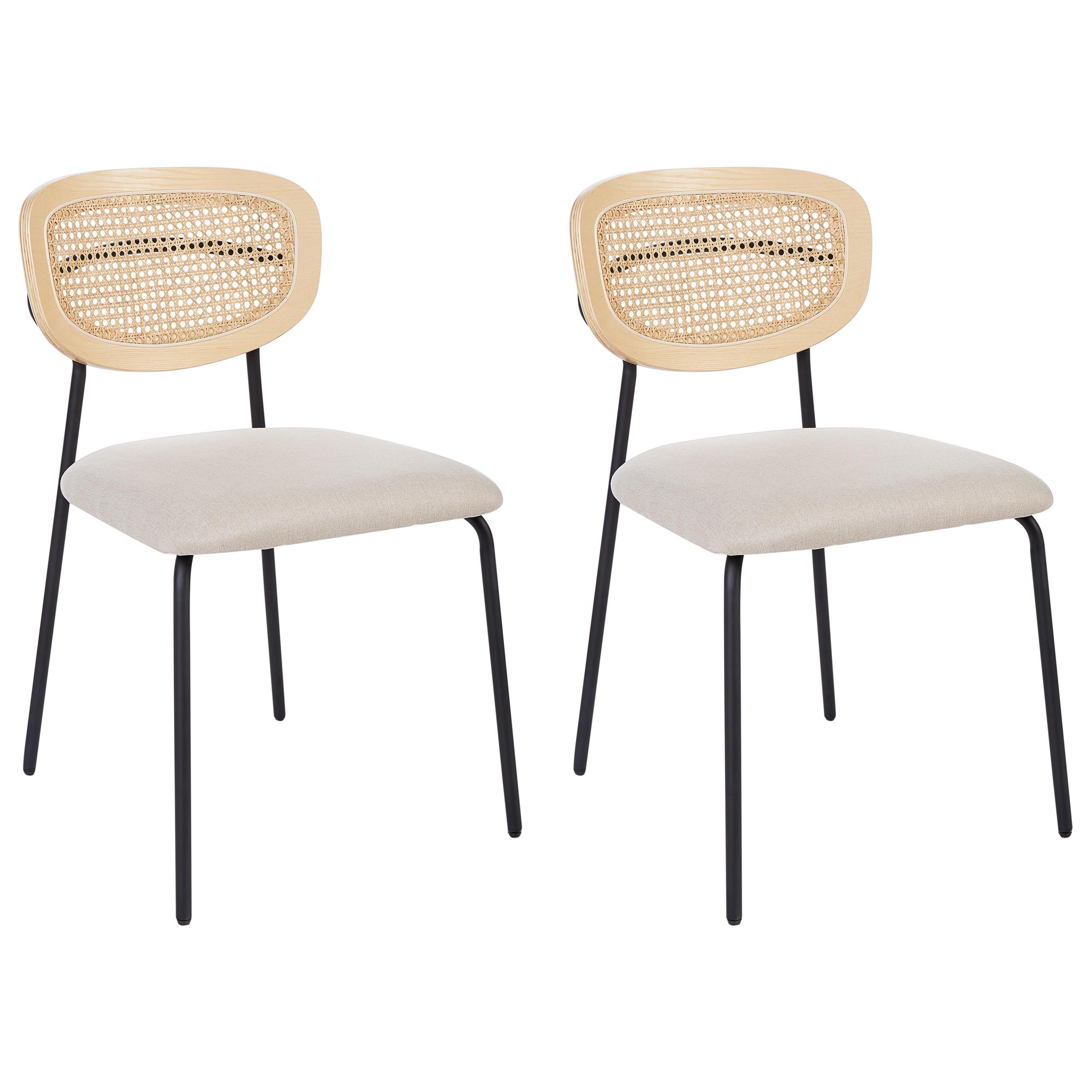 ESSZIMMERSTUHL 2er-Set Metall Hellbeige Mayetta - Beige, Metall (50/81/51cm) - Beliani