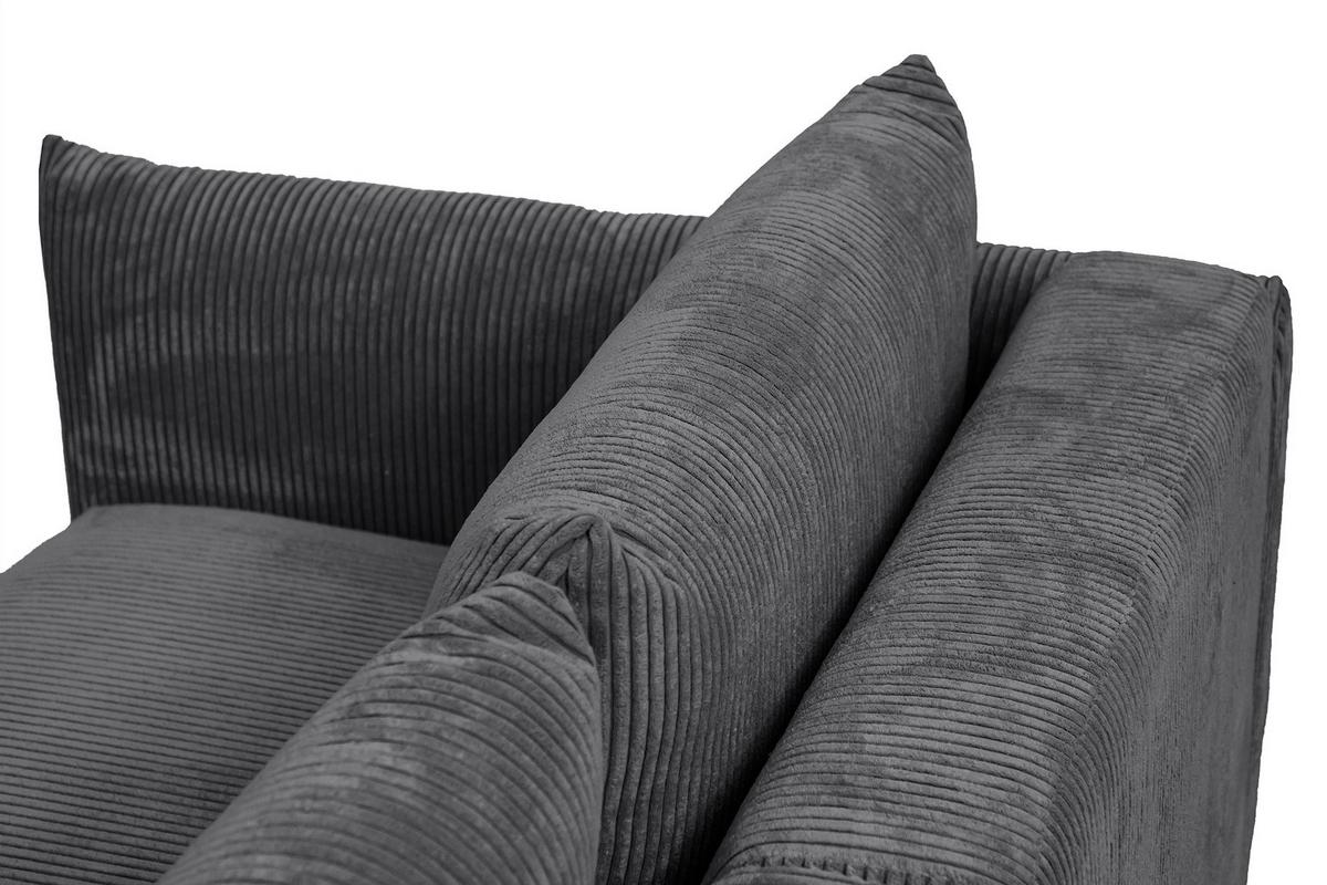 SOFA TAUER 3-Sitzer, dunkelgrau - Dunkelgrau/Schwarz, Holzwerkstoff/Kunststoff (112/84/206cm) - Wozimo