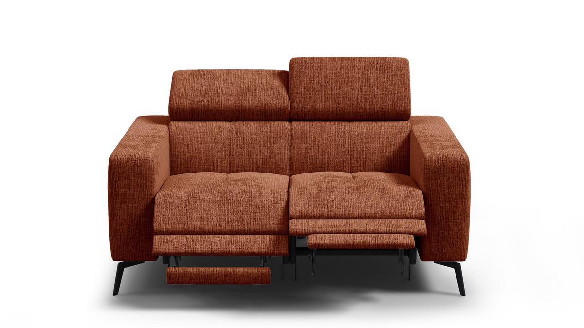 RELAXSOFA MORELLO 2-Sitzer, rostrot, 2 x Relax Zero Gravity - Orange, Holz/Textil (164/82/103cm) - Wozimo