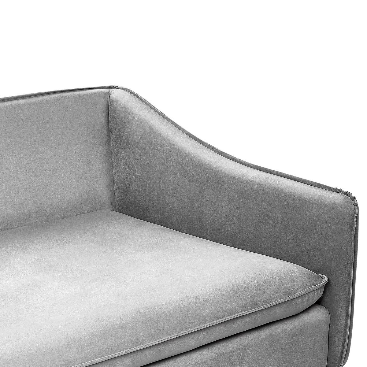 4-SITZER-SOFA Samtstoff Hellgrau Aure - Hellgrau, Textil (342/77/106cm) - Beliani