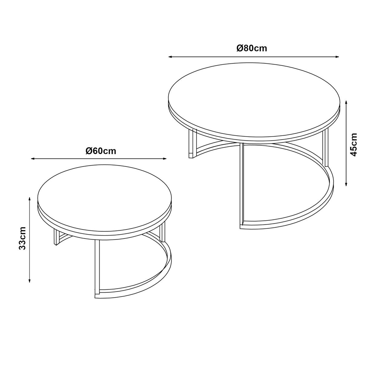 COUCHTISCH Christchurch 2er-Set - Weiß, Holzwerkstoff (80/80/45cm) - [en.casa]