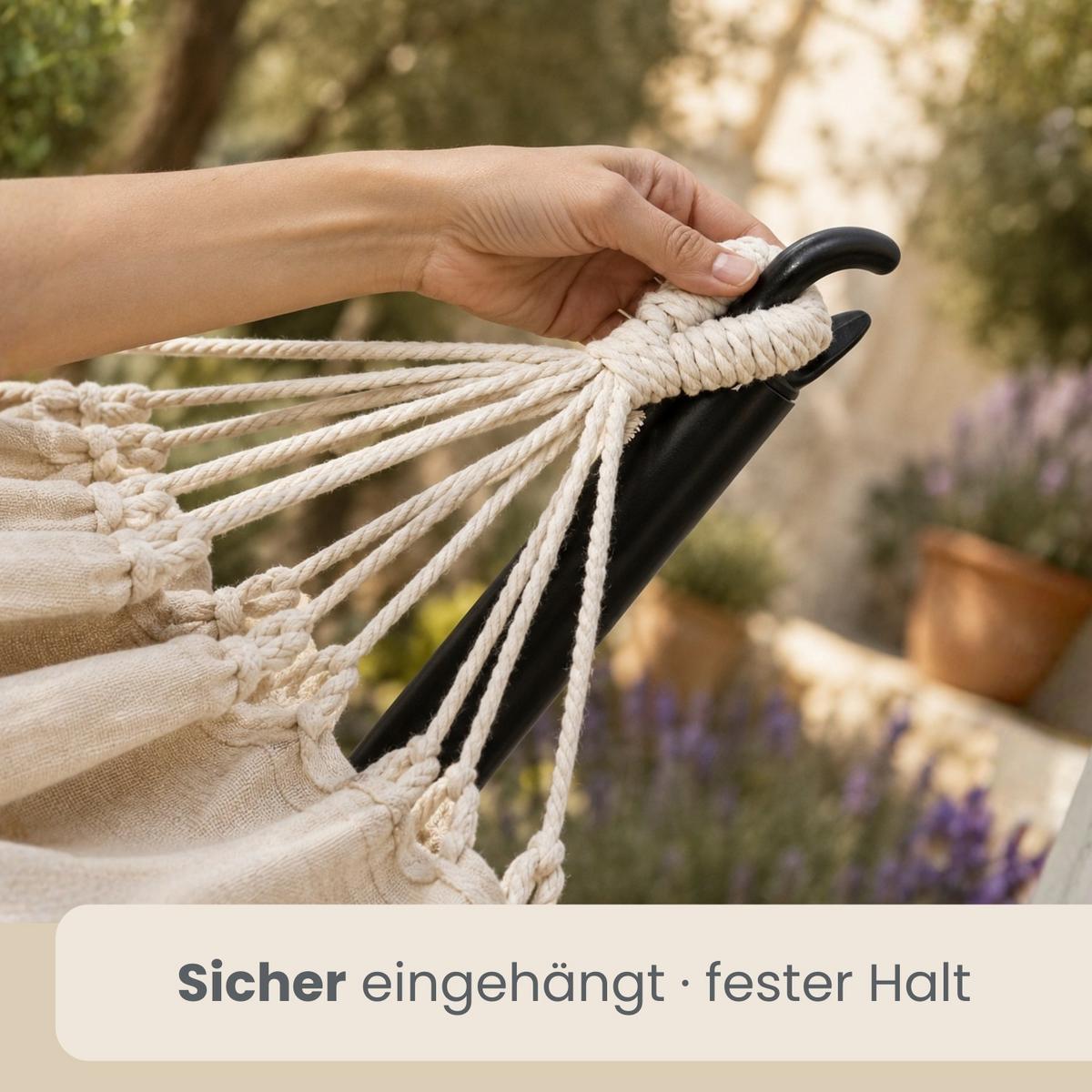 XL-HÄNGEMATTENGESTELL für 1 Person bis 120kg, 300/100 cm, schwarz - Schwarz, Metall (300/100/90cm) - Amanka