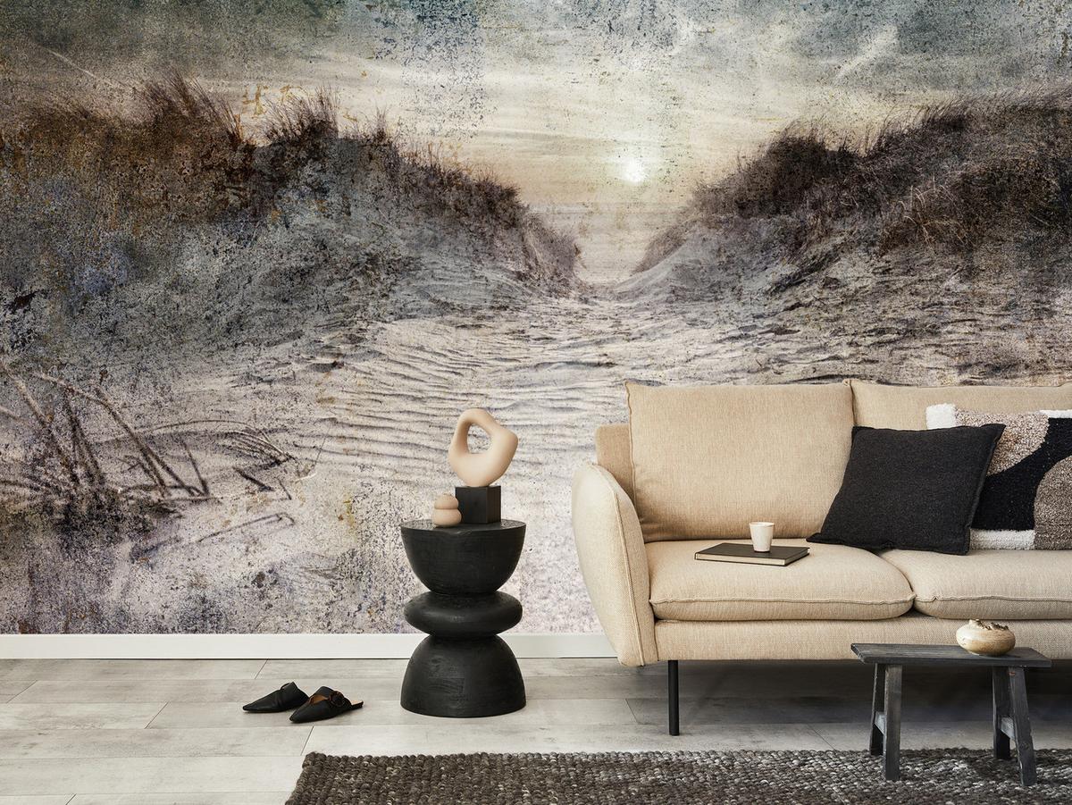 FOTOTAPETE Abstrakter Strand Beton Abstraktion 150x105 - Beige/Braun, Papier (150/105cm) - Muralo