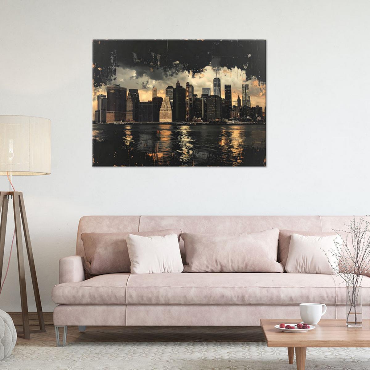 LEINWANDBILD Städte & Architektur 60x40cm - Goldfarben, Textil (60/40cm) - Feeby