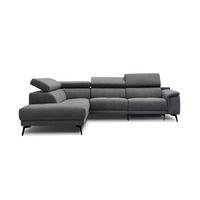 ECKSOFA FIERO 5-Sitzer mit 1 Relaxfunktion, dunkelgrau - Dunkelgrau, Holzwerkstoff/Textil (228/290cm) - Wozimo