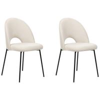 ESSZIMMERSTUHL 2er-Set Samtstoff Beige Covelo - Beige, Textil/Metall (46/84/45cm) - Beliani